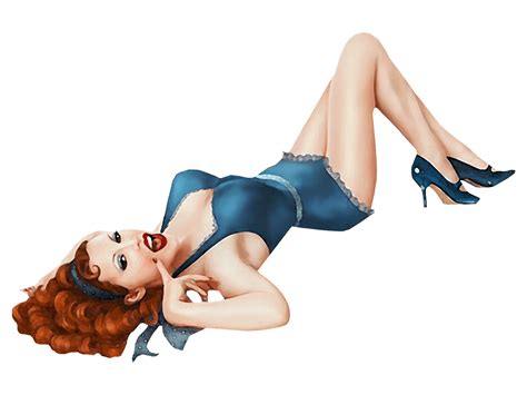 Pin Up Berbaring Di Lantai Ilustrasi Vintage Png Transparan Stickpng