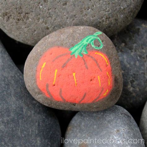 How To Paint A Pumpkin Rock An Easy Fall Rock Painting Idea I Love