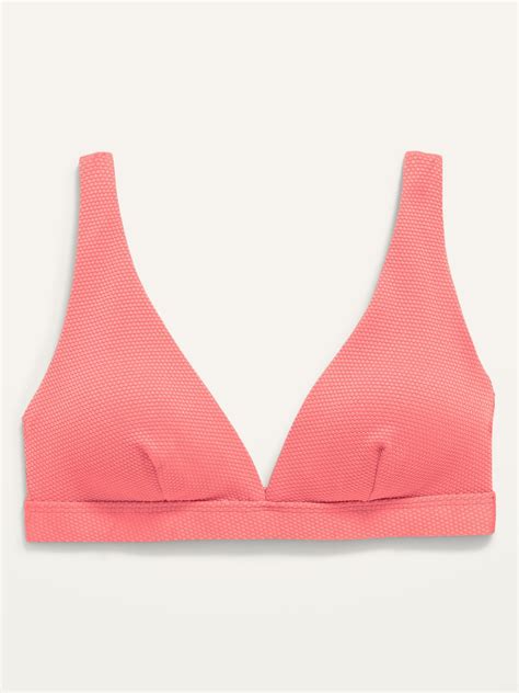 Piqué Classic Plunge Triangle Bikini Swim Top Old Navy