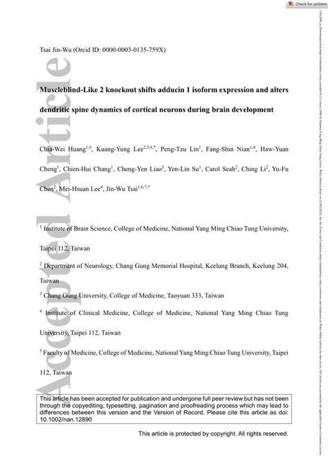 Pdf Muscleblindlike Knockout Shifts Adducin Isoform Expression