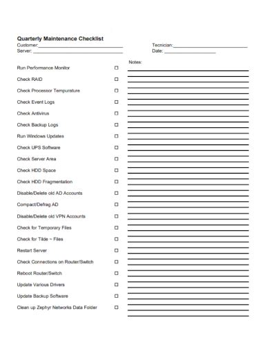 Server Maintenance Checklist Maintenance Checklist Checklist Nbkomputer