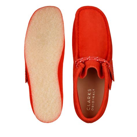 Clarks Wallabee Boot Red Suede Mod Club