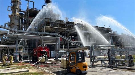 Watch Russian Oil Refinery Is Set Ablaze By Drone Crash