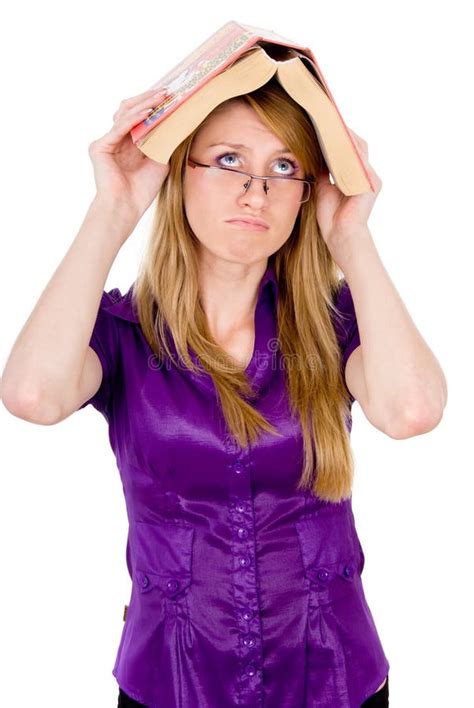 Girl Student Keep Dictionary Head Stock Photos Free And Royalty Free