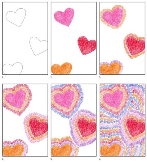 Easy Heart Drawing Ideas Tutorial and Heart Coloring Page Valentine Day ...