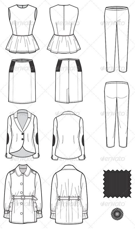 Design Fashion Cad Illustration Flats Technical Drawings