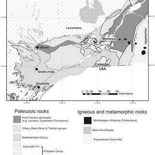 Bedrock geology of the Central St. Lawrence Lowlands. Precambrian rock ...