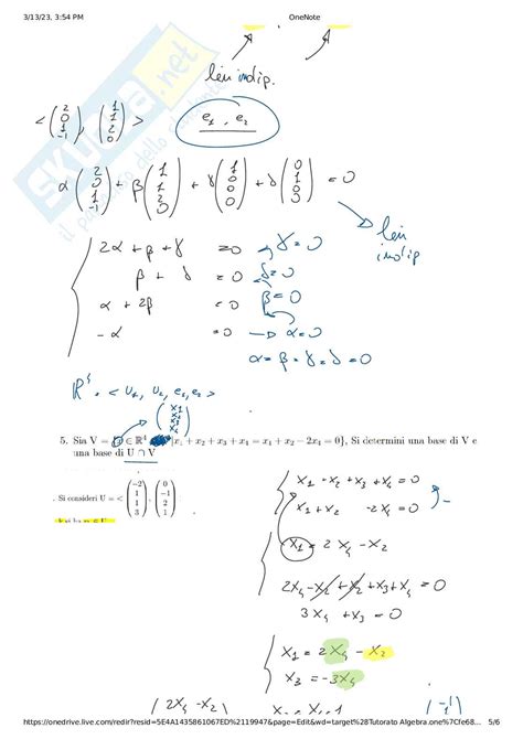 Esercizi Svolti Di Agebra Lineare E Geometria