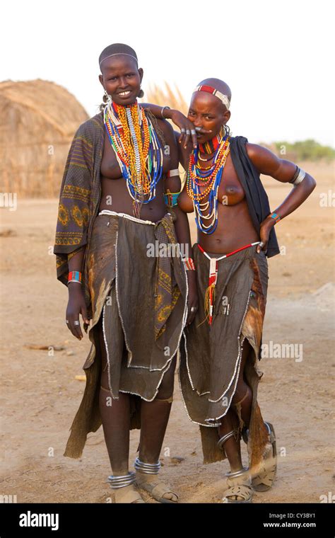 Girls Of The Erbore Tribe Omo River Valley Ethiopia Stock Photo