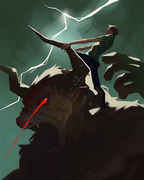 Percy Jackson vs the Minotaur by Aeyvan on DeviantArt