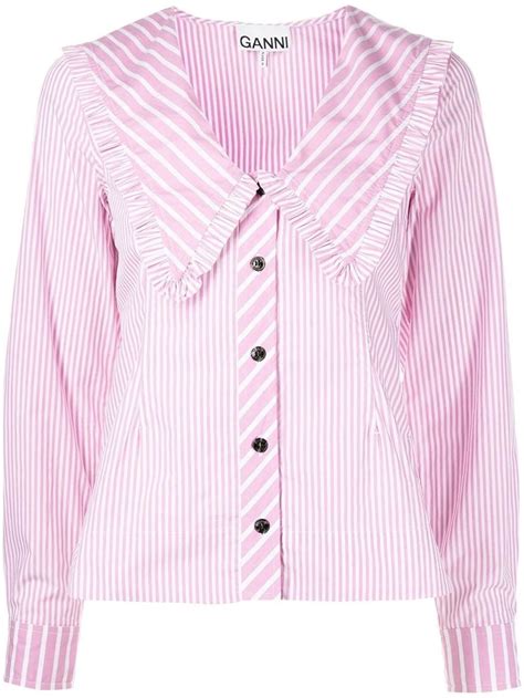 Peter Pan Collar Striped Shirt GANNI Eraldo