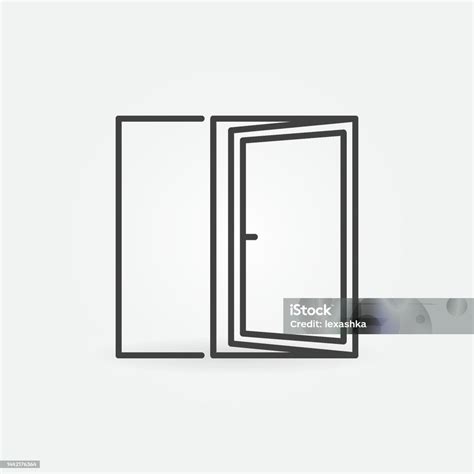 Opened Door Vector Concept Icon In Outline Style Stock Illustration