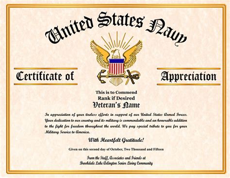 Professional Army Certificate Of Appreciation Template Sparklingstemware