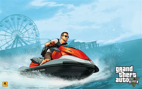 Wallpaper Video Game Kendaraan Jet Ski Gta V Grand Theft Auto