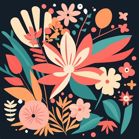 Premium Vector Floral Flair Organic Shapes And Flowers Vector Icons