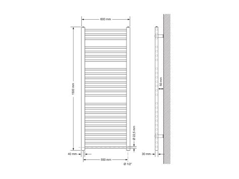 Radiador de baño Sahara radiador lateral blanco 60x150 cm