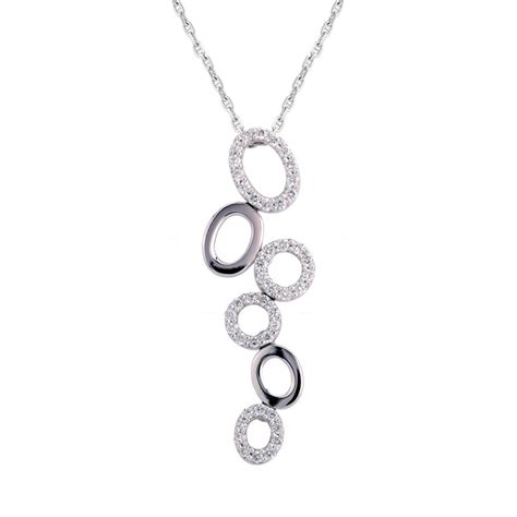 White Gold And Diamond Cascading Necklace Bell And Brunt