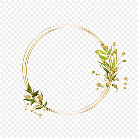 Floral Gold Glitter Frame Border Gold Shiny Glitter Png And Vector