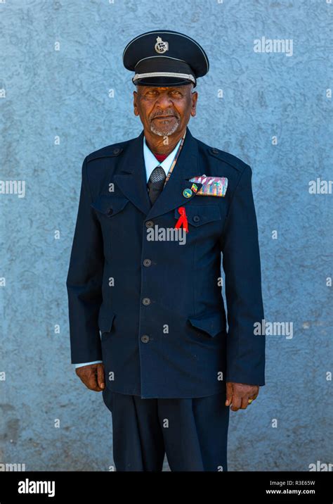 Veteran from the italo-ethiopian war in army uniform, Addis Abeba region, Addis Ababa, Ethiopia ...