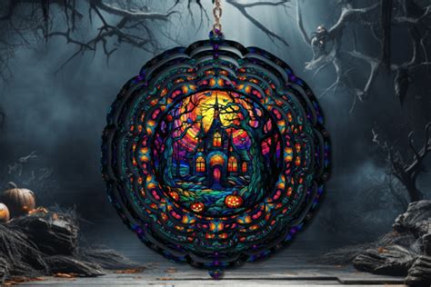 Halloween Haunted House Wind Spinner Graphic By Tcsp Designs Creative