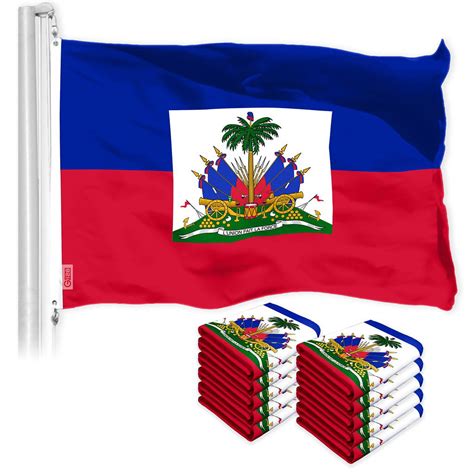 G128 10 Pack Haiti Haitian Flag 3x5 Ft Liteweave Pro Series