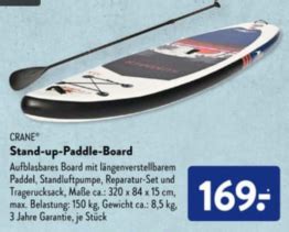 CRANE Stand up Paddleboard Set bei ALDI Nord für nur 129