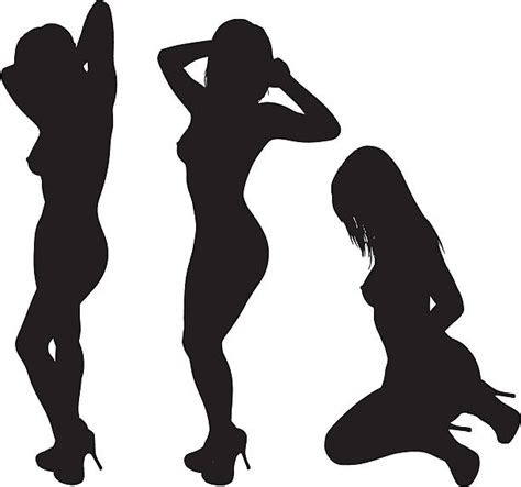 30 Voluptuous White Women Silhouettes Illustrations Royalty Free