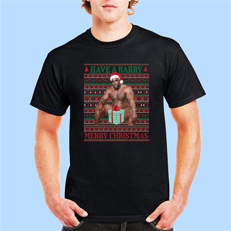 New Have A Barry Merry Xmas Funny Black Guy Meme Black T Shirt Size S