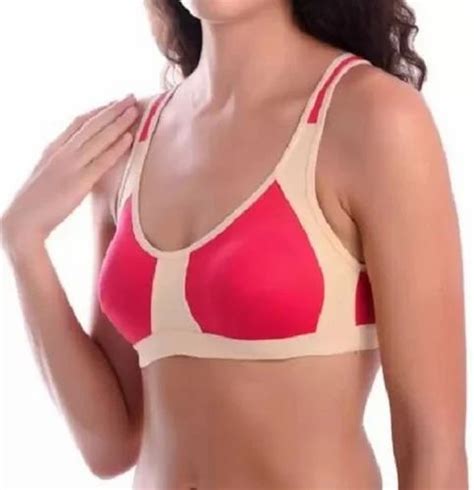 Printed Cotton Hosiery Women Full Coverage Non Padded Sports Bra