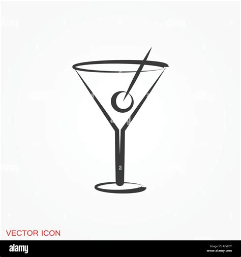 Martini icon logo, vector sign symbol for design Stock Vector Image ...