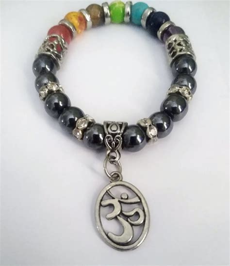 Pulseira Chakras Pedras Naturais Pingente On Elo