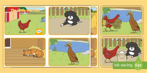 The Little Red Hen Story Sequencing Cards | Twinkl - Twinkl