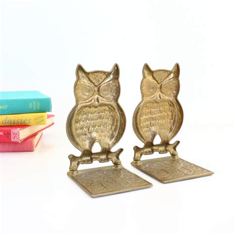 Sold Vintage Brass Owl Bookends Wise Apple Vintage