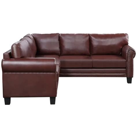 86 Wide Faux Leather Sectional Sofa VigsHome