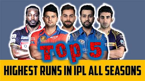 Top 5 Ipl Highest Score Batsmanmost Run In Ipl Ipl Highest Run