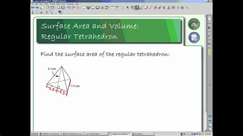 Surface Area And Volume Of A Tetrahedron Youtube