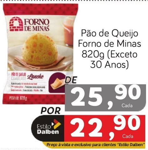 Pão de Queijo Forno de Minas 820g Exceto 30 Anos oferta na