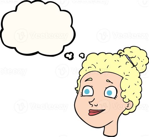 Thought Bubble Cartoon Female Face 38343532 Png