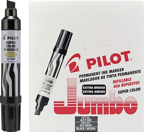 Pilot Super Color Jumbo Permanent Markers Extra Wide Chisel Point