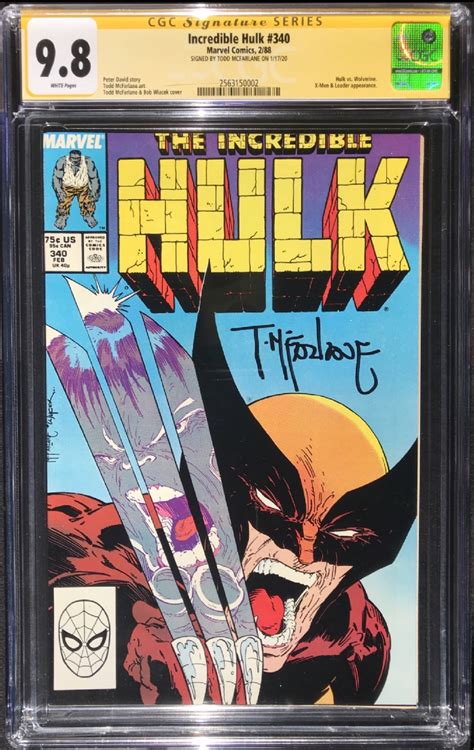 Incredible Hulk 340 Classic Cover Signed By Todd Mcfarlane 50 Off