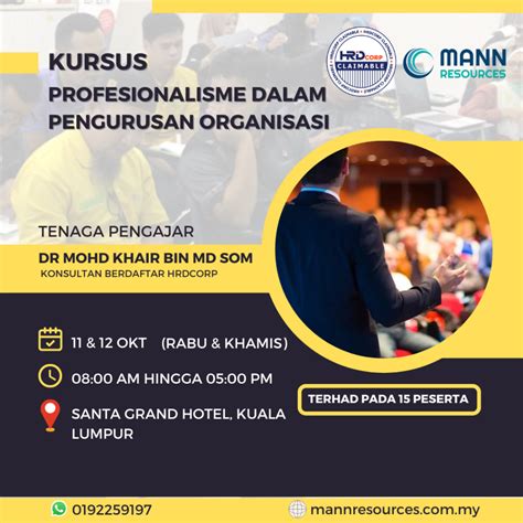 Profesionalisme Dalam Pengurusan Organisasi 11 12 Okt 2023 Mann