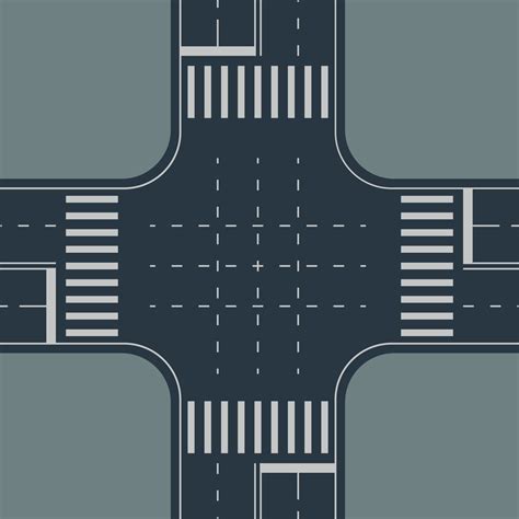 Top View To Crossroad On Gray Back 26057987 Vector Art At Vecteezy