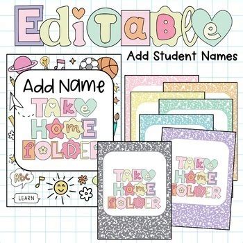 Retro Style Take Home Folder Covers By The Classroom Corner Tpt