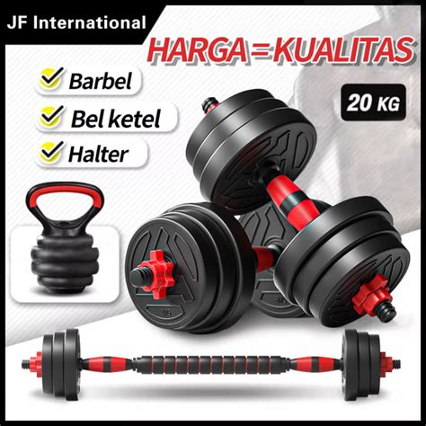 Jf Dumbell Barbel Set （10kg、20kg、30kg、40kg） Tiang Angkat Besi Dumbbell