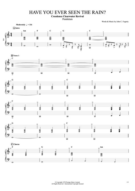 Tablature Have You Ever Seen The Rain De Creedence Clearwater Revival Guitar Pro Full Score