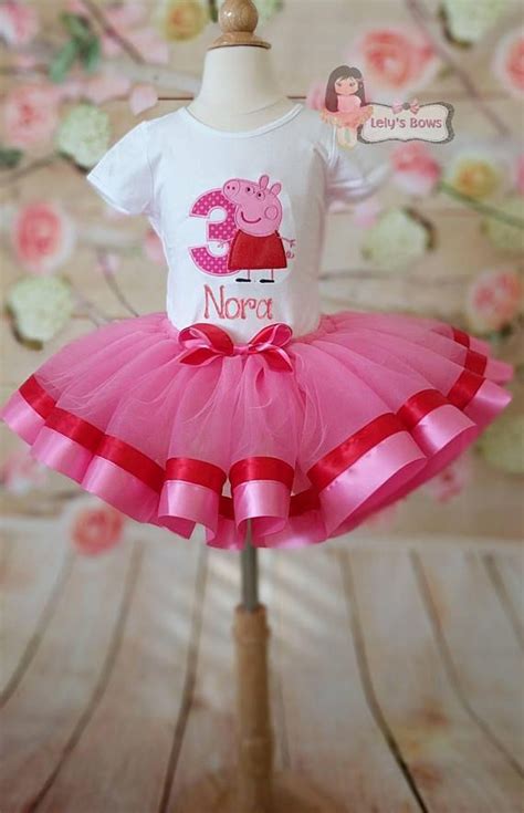 Peppa Pig Birthday Outfit Peppa Pig Tutu Set Peppa Pig Embroidered