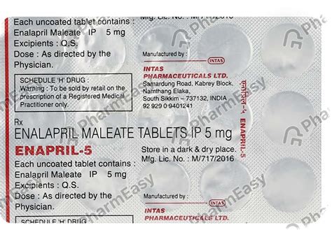 Enapril 5 Mg Tablet 15 Uses Side Effects Price Dosage