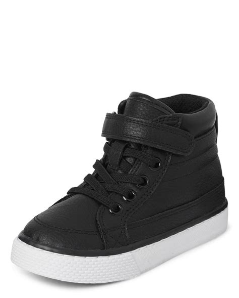 Toddler Boys Faux Leather Hi Top Sneakers