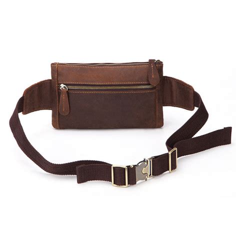 Cool Brown Vintage Leather Mens Fanny Pack For Men Bumbag Waist Bags Iwalletsmen