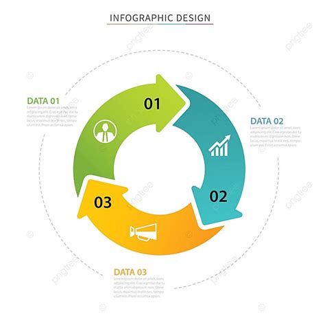 เทมเพลตอินโฟกราฟิกลูกศรวงกลมธุรกิจพร้อมโบรชัวร์ข้อมูล 3 อัน เทมเพลต